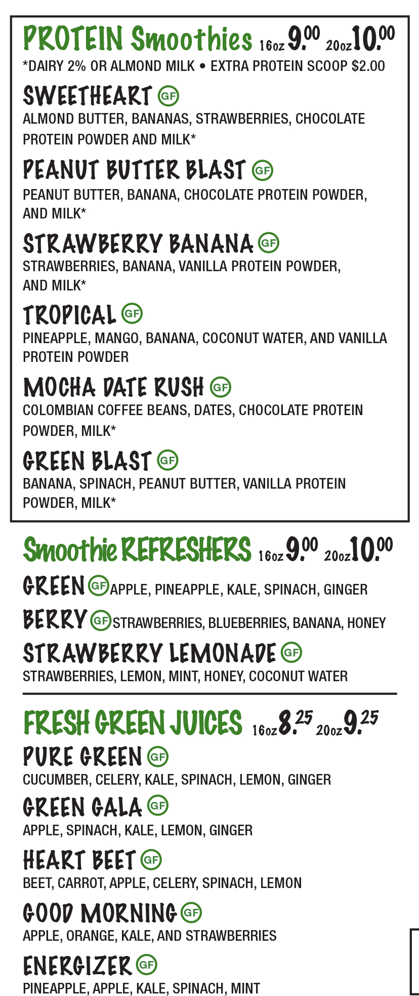 SMOOTHIES & JUICES